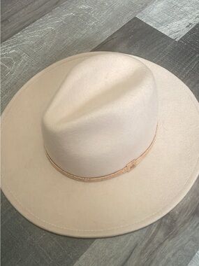 Womens Tentree Festival 100% Recycle Wool Cream Wide-Brim Felt Hat- Sz Small